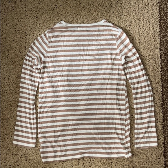 Jackson Rowe White and Brown Long Sleeve Tie Front Tee - Picture 5 of 12